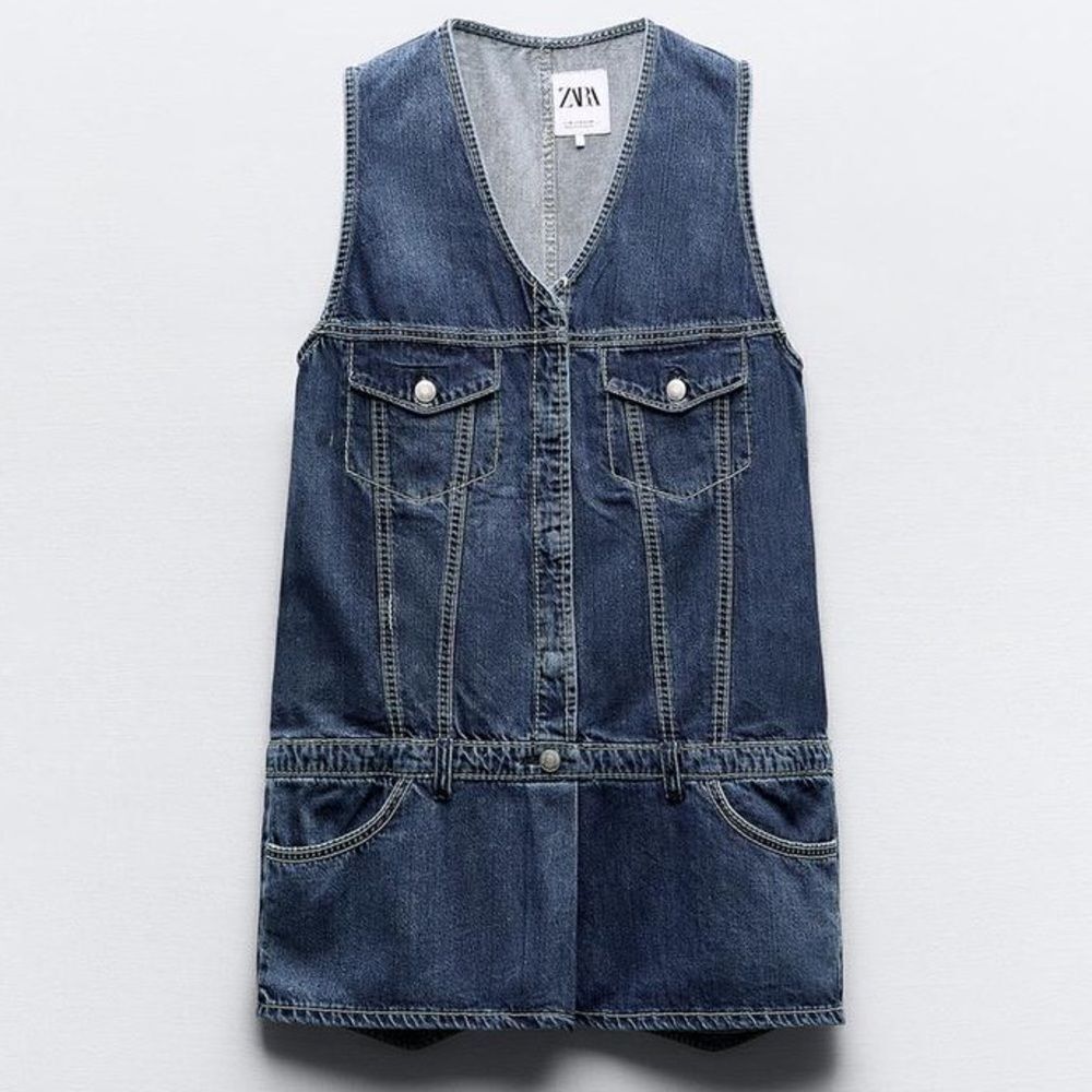 ZARA TRF DENIM JUMPSUIT DRESS - Picture 6 of 11